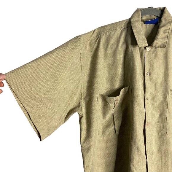 725 Originals Men's Tan Casual Button-Down Short Sleeve Shirt - Picture 6 of 7